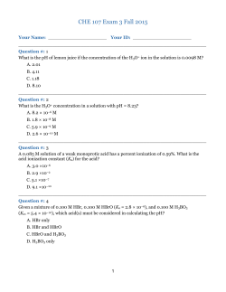 CHE 107 Exam 3 Fall 2015