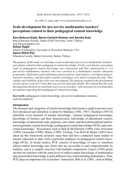 Scale development for pre-service mathematics teachers