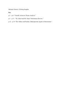 Michael Christie`s Writing Samples Key p.2 &ndash; p.4: &ldquo;Tartuffe Action