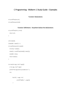 C Programming - Midterm 1 Study Guide &ndash; Examples