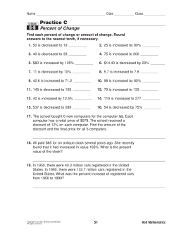 Practice C Percent of Change 6-6