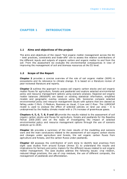 Chapter 1 (Introduction), Chapter 2 (The role of soil organic matter in