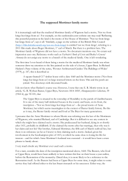 The supposed Mortimer family motto