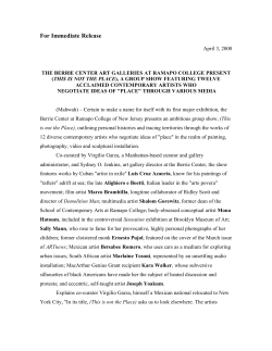 For Immediate Release - Ramapo College of New Jersey