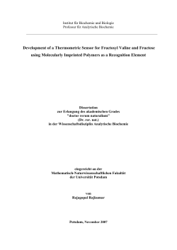 Development of a thermometric sensor for fructosyl