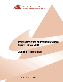 Basic Conservation of Archival Materials