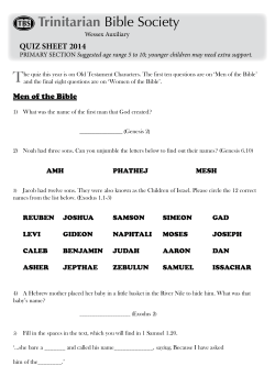 quiz sheet 2014 - Trinitarian Bible Society