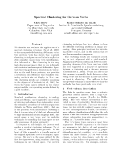 Spectral Clustering for German Verbs