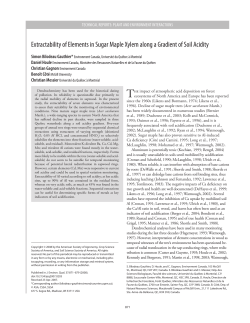 Extractability of Elements in Sugar Maple Xylem along a Gradient of