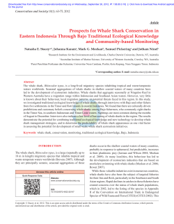 Prospects for Whale Shark Conservation in Eastern