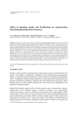 Effect of planting media and fertilization on Gigantochloa albociliata