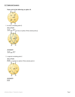 12.7 Spherical Geometry