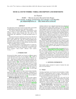 Musical Sound Timbre: Verbal Description and Dimensions