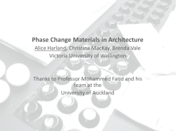 Phase Change Materials in Architecture