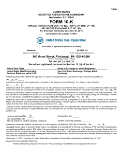 FORM 10-K - U.S. Steel