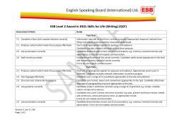 ESB Level 2 Award in ESOL Skills for Life (Writing) (QCF)