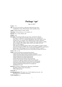 Package `xps` - Bioconductor