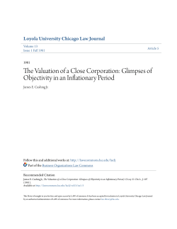 The Valuation of a Close Corporation: Glimpses