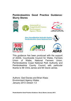 Pembrokeshire Good Practice Guidance: Slurry Stores