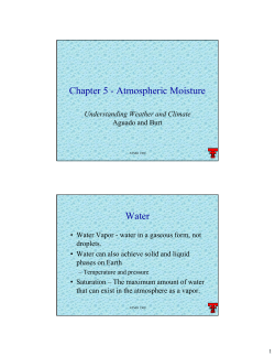 Chapter 5 - Atmospheric Moisture Water