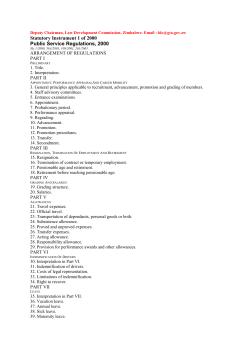 Statutory Instrument 1 of 2000 Public Service Regulations, 2000