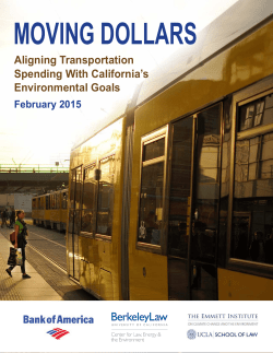 Moving Dollars: Aligning Transportation Spending