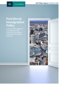 Post-Brexit Immigration Policy