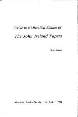 Guide to a Microfilm Edition of The John Ireland Papers