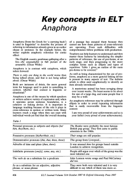 Key concepts in ELT Anaphora