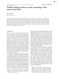 Northern dialect evidence for the chronology of the Great Vowel Shift