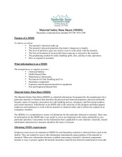 Material Safety Data Sheet