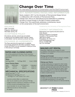 UPP Ad Rates - Penn Press Journals