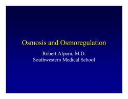 Osmosis and Osmoregulation