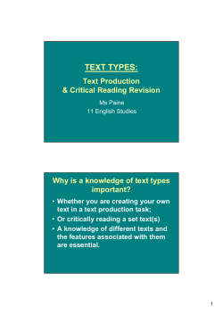 text types - Ms Paine`s Classroom