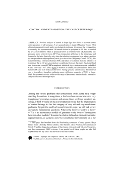 CONTROL AND EXTRAPOSITION: THE CASE OF SUPER