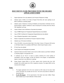 documents to be provided with the degree application form