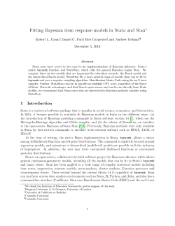 Fitting Bayesian item response models in Stata and Stan&lowast;