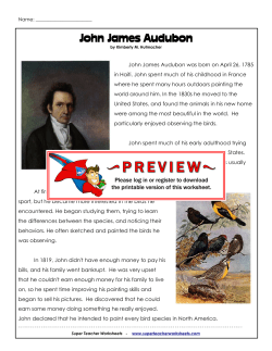 John James Audubon - superteacherworksheets.com