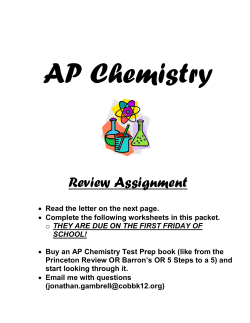 AP Chemistry Review Assignment S16 STUDENT