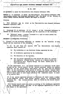 Marrickville Area Deanery Ordinance Amendment Ordinance 1989