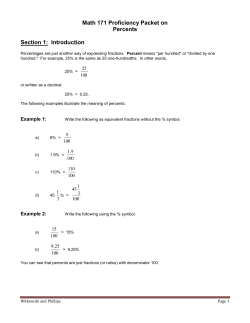Percents Packet - Keene State College