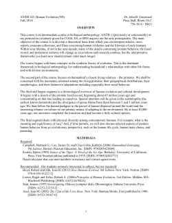 Human Evolution - Lehigh University