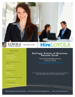 Sellinger School of Business Resume Guide