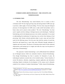 CHAPTER 1 UNDERSTANDING BIOTECHNOLOGY