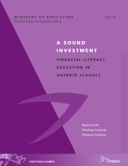 Financial Literacy Education in Ontario Schools