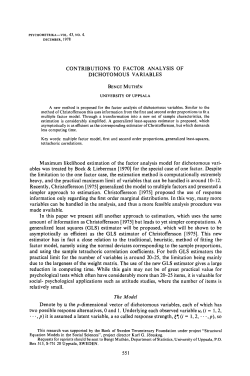 Contributions to factor analysis of dichotomous variables