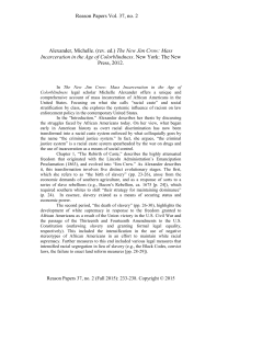 Michelle Alexander`s The New Jim Crow