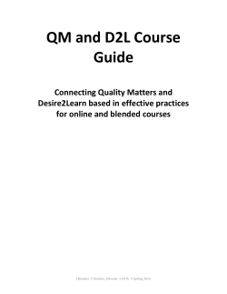 QM D2L Guide - CETL - Kennesaw State