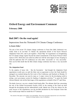 Publication - Oxford Institute for Energy Studies