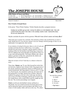 March 2016 - The Joseph House